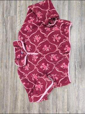 Cozy Pink Floral Fleece Pullover
